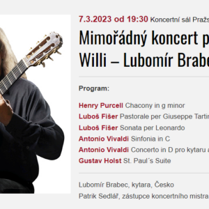 Lubomír Brabec – Mimořádný koncert pro spolek Prader-Willi